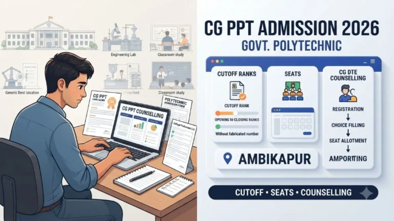 CG PPT Admission 2026: Government Polytechnic Ambikapur Cutoff Ranks, Seats & CG DTE Counselling Rules