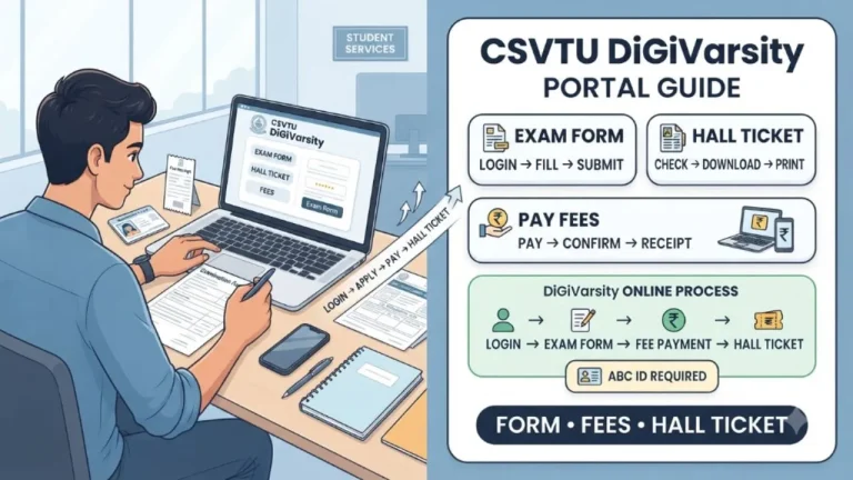 CSVTU DiGiVarsity Portal Guide: How to Fill Exam Forms, Track Hall Tickets & Pay Fees Online