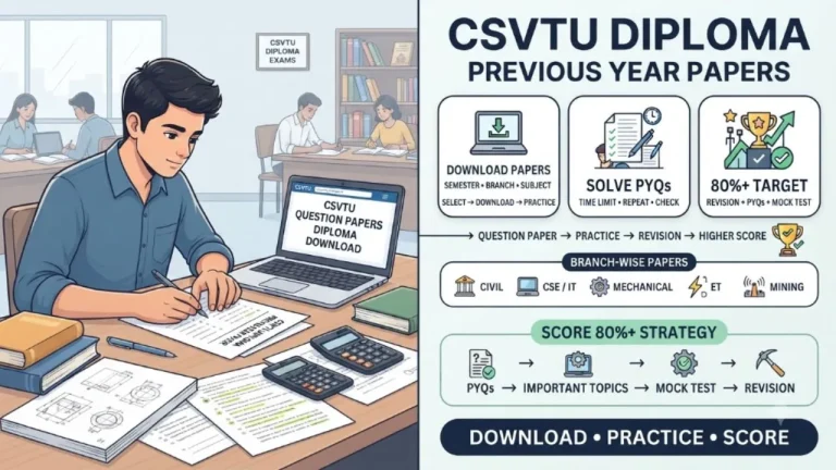 CSVTU Diploma Previous Year Question Papers: How to Download & Score 80%+ in Semester Exams