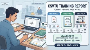 CSVTU Industrial Training Report Writing Guide: PDF Format, Front Page Template & Viva Prep
