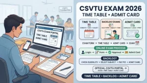 CSVTU Semester Exam Time Table & Backlog Guidelines: Online Admit Card Download Portal Direct Link