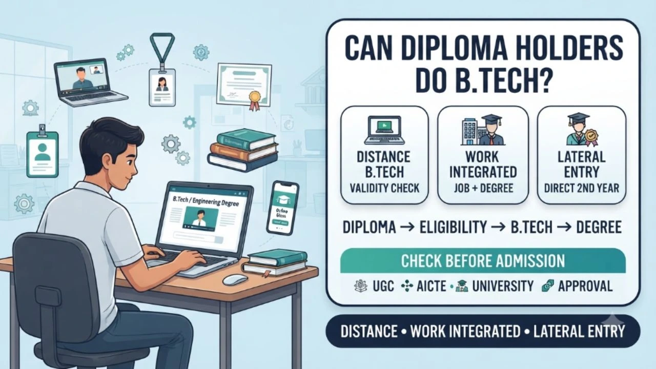 Can Polytechnic Diploma Holders Do B.Tech via Distance or Work Integrated Learning?