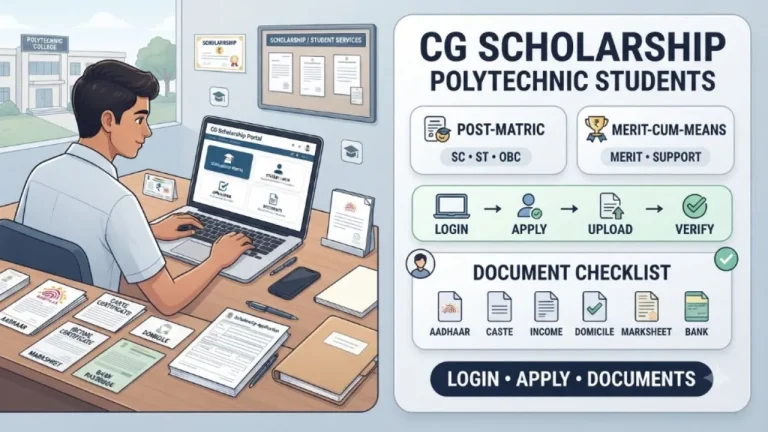 Chhattisgarh Post-Matric & Merit-Cum-Means Scholarship for Polytechnic Students: Portal Login & Document Checklist