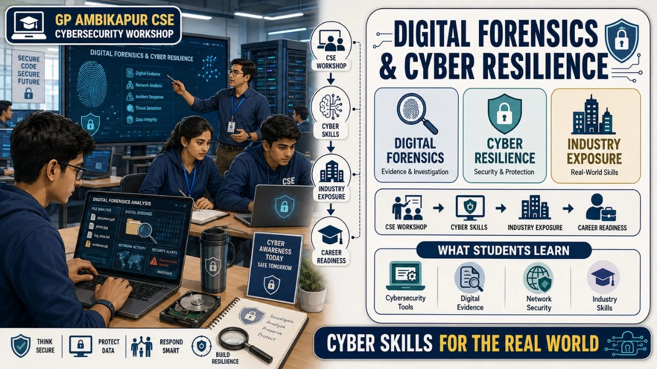 Digital Forensics & Cyber Resilience Seminars at GP Ambikapur: CSE Department Workshops & Industry Exposure