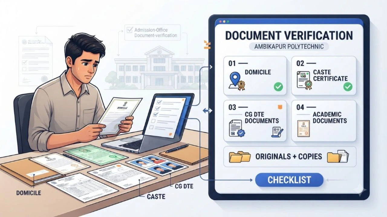 Document Verification Checklist for Government Polytechnic Ambikapur: Domicile, Caste & CG DTE Requirements