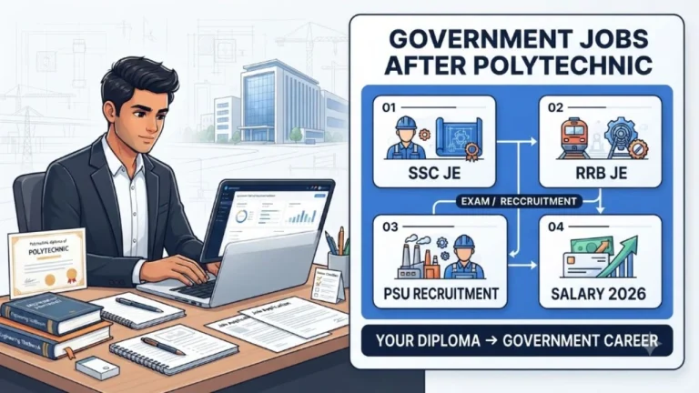 Government Job Options After Polytechnic: SSC JE, RRB JE, PSU Recruitment & Salary 2026