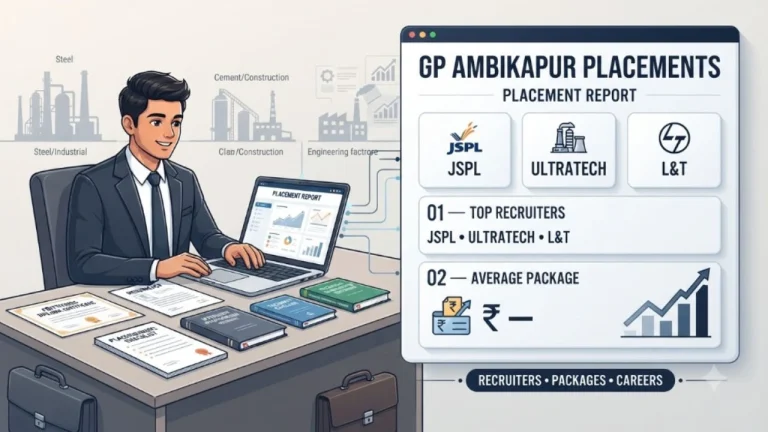 Government Polytechnic Ambikapur Placement Report: Top Recruiters (JSPL, UltraTech, L&T) & Average Packages