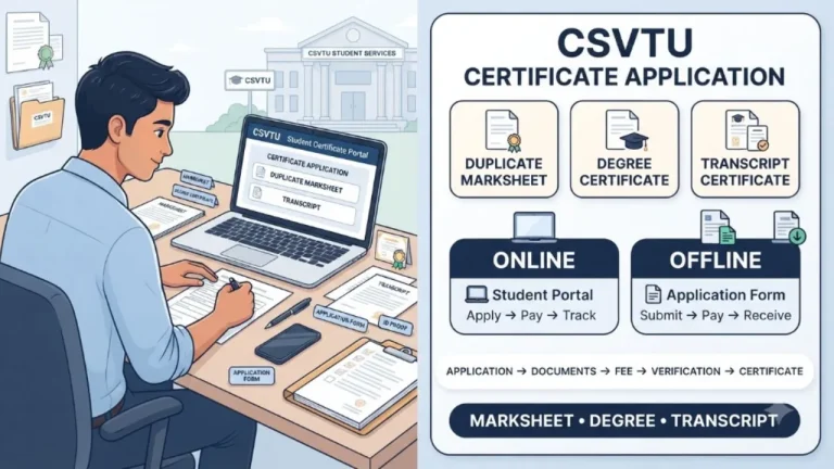 How to Apply for CSVTU Duplicate Marksheet, Degree & Transcript Certificate Online & Offline