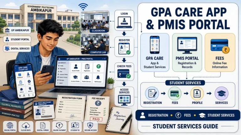How to Use GP Ambikapur GPA CARE App & PMIS Portal: Registration, Fees, & Student Services Guide