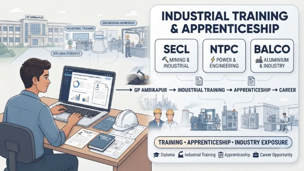Industrial Training & Apprenticeship Opportunities for GP Ambikapur Students in SECL, NTPC & BALCO