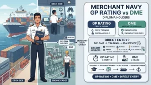 Merchant Navy Deck & Engine Cadet Roles for Diploma Holders: GP Rating vs DME Courses & Direct Entry