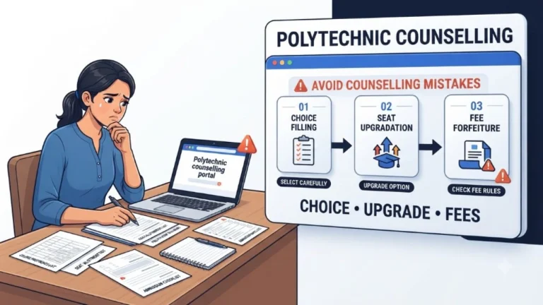 Polytechnic Counselling Mistakes: How Round Choice Filling, Seat Upgradation, and Fee Forfeiture Work