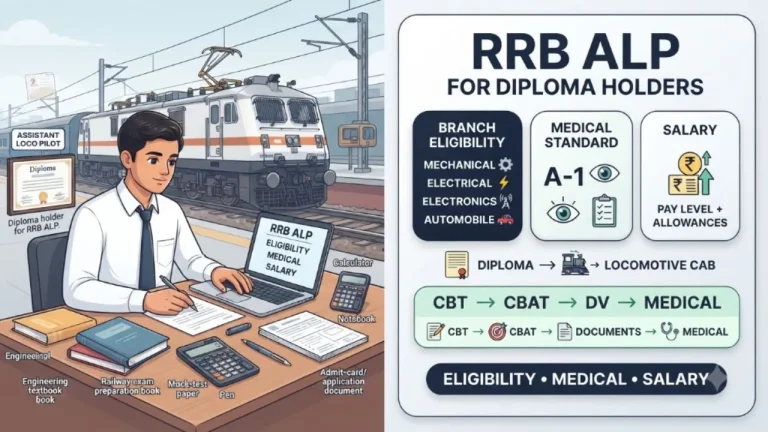 RRB ALP (Assistant Loco Pilot) for Diploma Holders: Branch Eligibility, Medical Standards & Salary