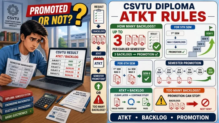 CSVTU Diploma ATKT Rules Explained: How Many Backlogs Allow Semester Promotion?