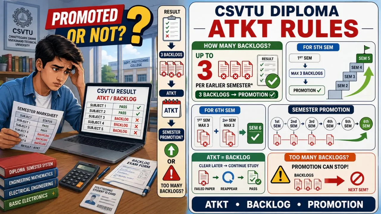 CSVTU Diploma ATKT Rules Explained: How Many Backlogs Allow Semester Promotion?
