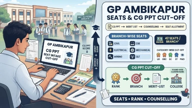 Government Polytechnic Ambikapur Branch Wise Seat Intake & CG PPT Cut-Off Marks